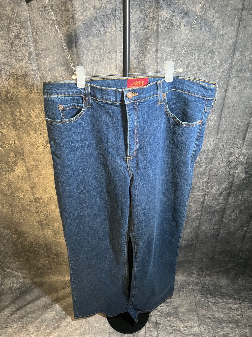 NYDJ Women's Dark Blue Wide-Leg Jeans